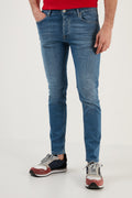 Buratti Pamuklu Normal Bel Slim Fit Dar Paça Jeans Erkek Kot Pantolon 1116F13NAPOLI AÇIK MAVİ