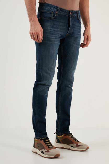 Buratti Pamuklu Normal Bel Slim Fit Dar Paça Jeans Erkek Kot Pantolon 1116M09NAPOLI KOYU MAVİ