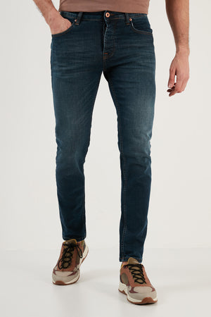 Buratti Pamuklu Normal Bel Slim Fit Dar Paça Jeans Erkek Kot Pantolon 1118F11NAPOLI LACİVERT