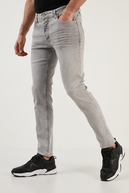 Buratti Pamuklu Normal Bel Slim Fit Dar Paça Jeans Erkek Kot Pantolon 1118M14NAPOLI GRİ