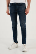 Buratti Pamuklu Normal Bel Slim Fit Dar Paça Jeans Erkek Kot Pantolon 1119M06NAPOLI KOYU MAVİ