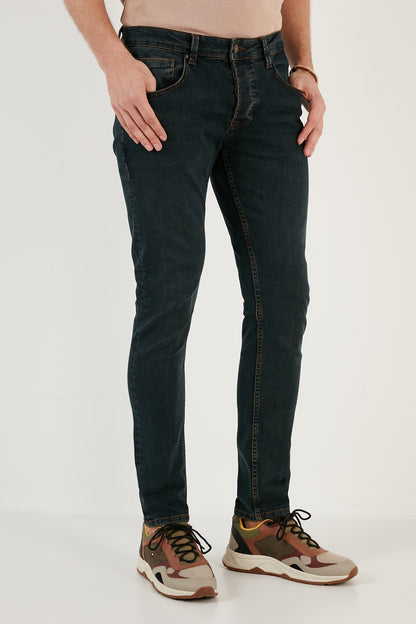 Buratti Pamuklu Normal Bel Slim Fit Dar Paça Jeans Erkek Kot Pantolon 1130J49NAPOLI LACİVERT