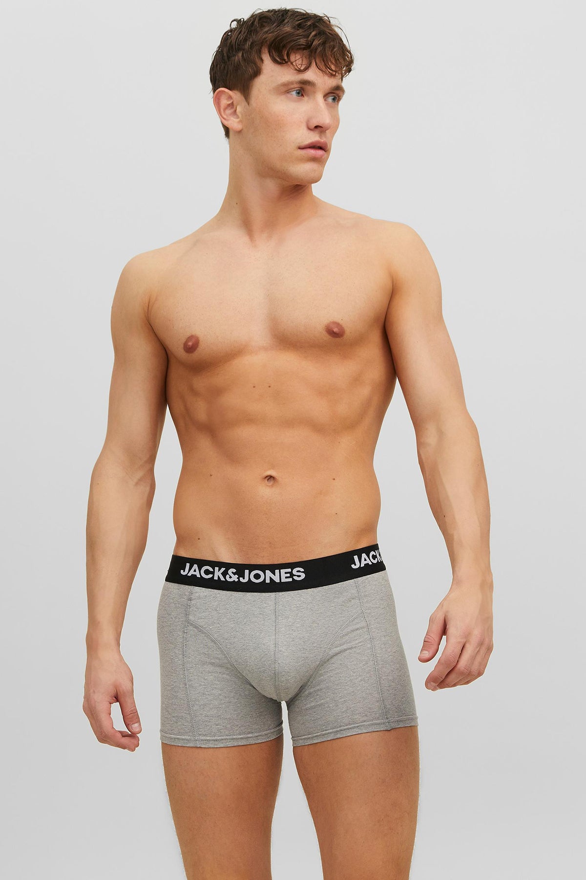 Jack & Jones Additionals Jacanthony Streç Pamuklu 3 Pack Erkek Boxer 12160750 Siyah-Lacivert-Gri