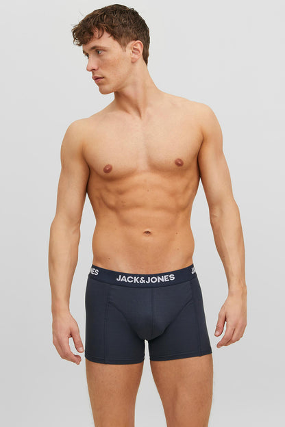 Jack & Jones Additionals Jacanthony Streç Pamuklu 3 Pack Erkek Boxer 12160750 Siyah-Lacivert-Gri