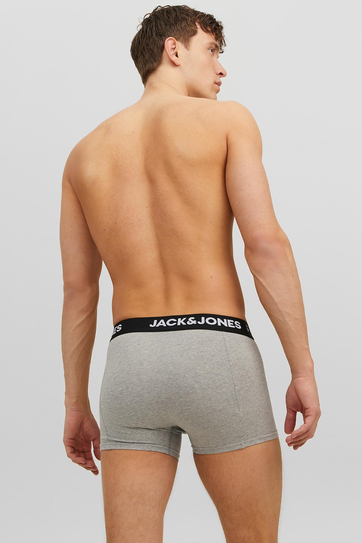 Jack & Jones Additionals Jacanthony Streç Pamuklu 3 Pack Erkek Boxer 12160750 Siyah-Lacivert-Gri