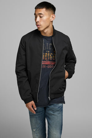 Jack & Jones Essentials Jjerush Fermuarlı Suya Dayanıklı Bomber Erkek Ceket 12165203 SİYAH