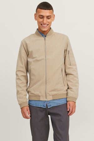 Jack & Jones Essentials Jjerush Fermuarlı Suya Dayanıklı Bomber Erkek Ceket 12165203 TOPRAK