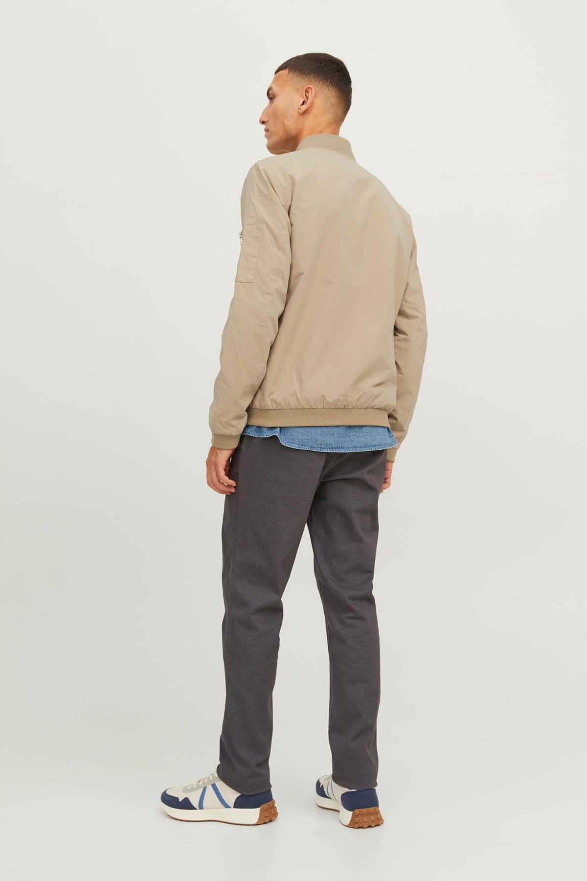 Jack & Jones Essentials Jjerush Fermuarlı Suya Dayanıklı Bomber Erkek Ceket 12165203 TOPRAK