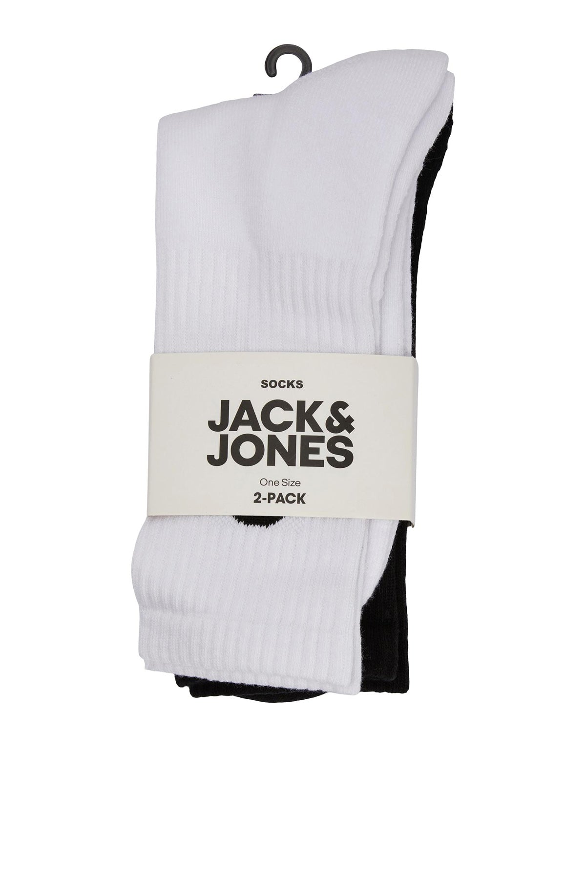 Jack & Jones Accessories Jaccole Pamuklu Uzun Tenis 2 Pack Erkek Çorap 12234488 BEYAZ-SİYAH