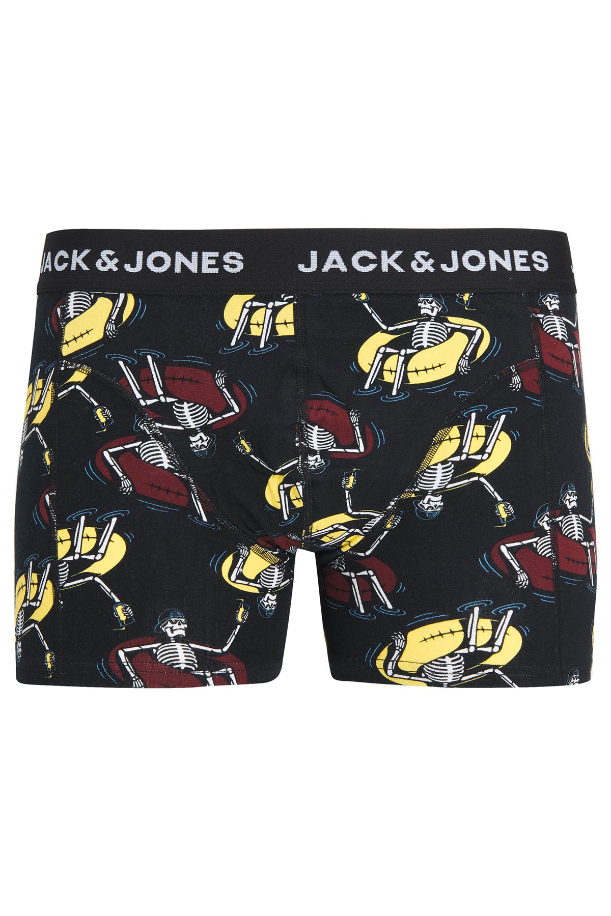 Jack & Jones Accessories Bath Desenli Pamuklu Esnek Erkek Boxer 12234765 SİYAH-SARI