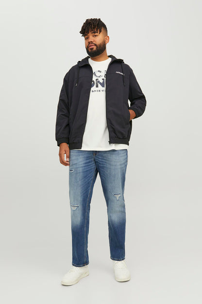 Jack & Jones Plus Jjerush Büyük Beden Bomber Erkek Ceket 12243517 SİYAH