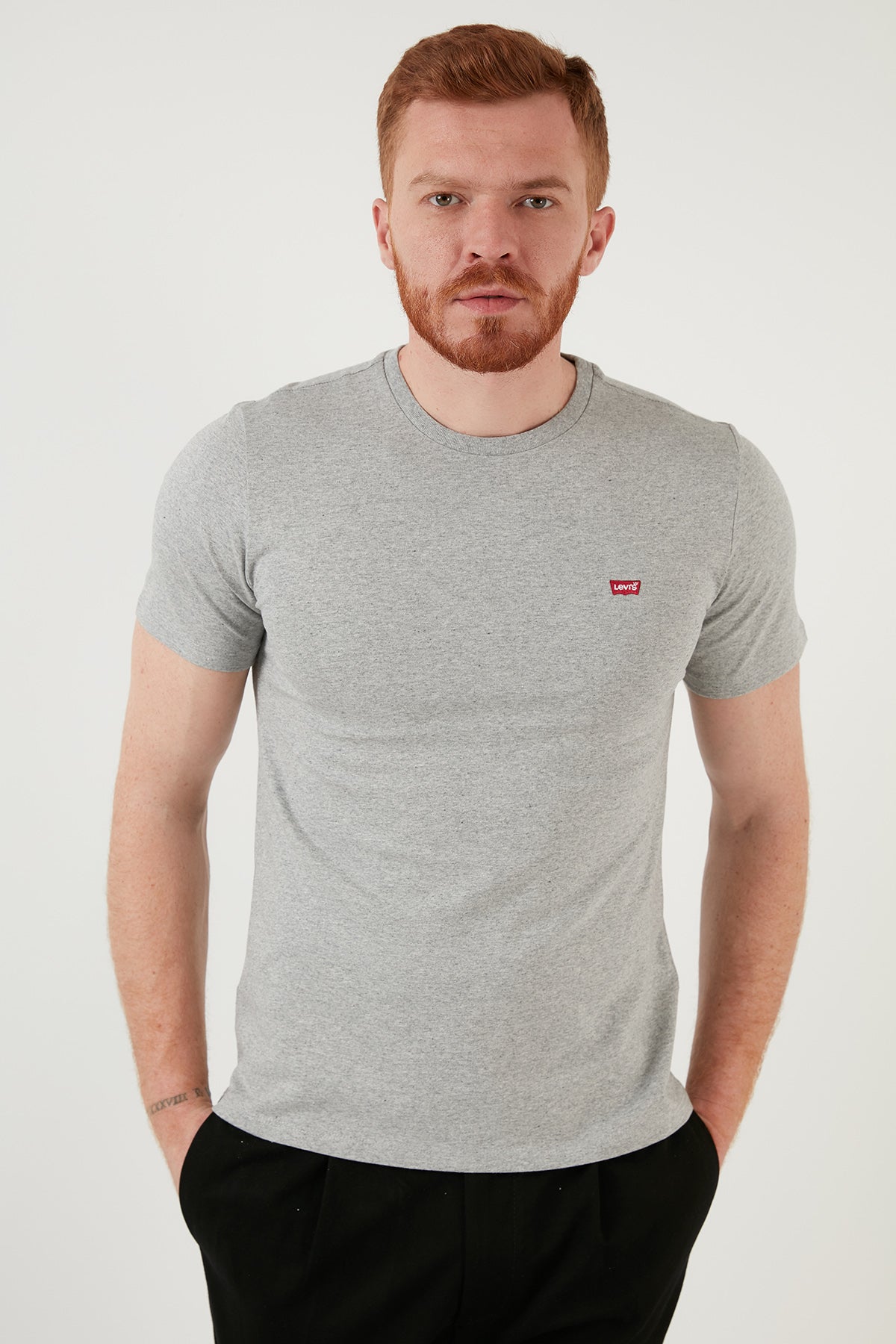 Levi's Bisiklet Yaka % 100 Pamuk Erkek T Shirt 17164-0032 GRİ