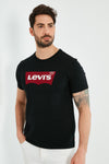 Levi's Baskılı Bisiklet Yaka % 100 Pamuk Erkek T Shirt 17783-0311 SİYAH