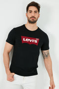 Levi's Baskılı Bisiklet Yaka % 100 Pamuk Erkek T Shirt 17783-0311 SİYAH
