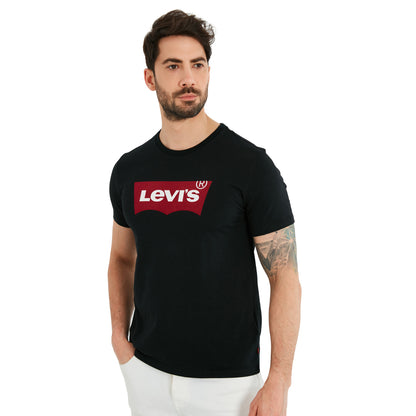 Levi's Baskılı Bisiklet Yaka % 100 Pamuk Erkek T Shirt 17783-0311 SİYAH