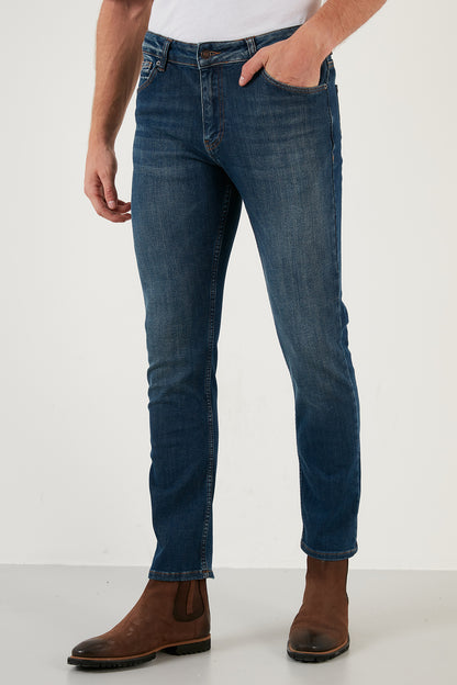 Buratti Pamuklu Normal Bel Slim Fit Boru Paça Jeans Erkek Kot Pantolon 2001F90PARMA KOYU MAVİ