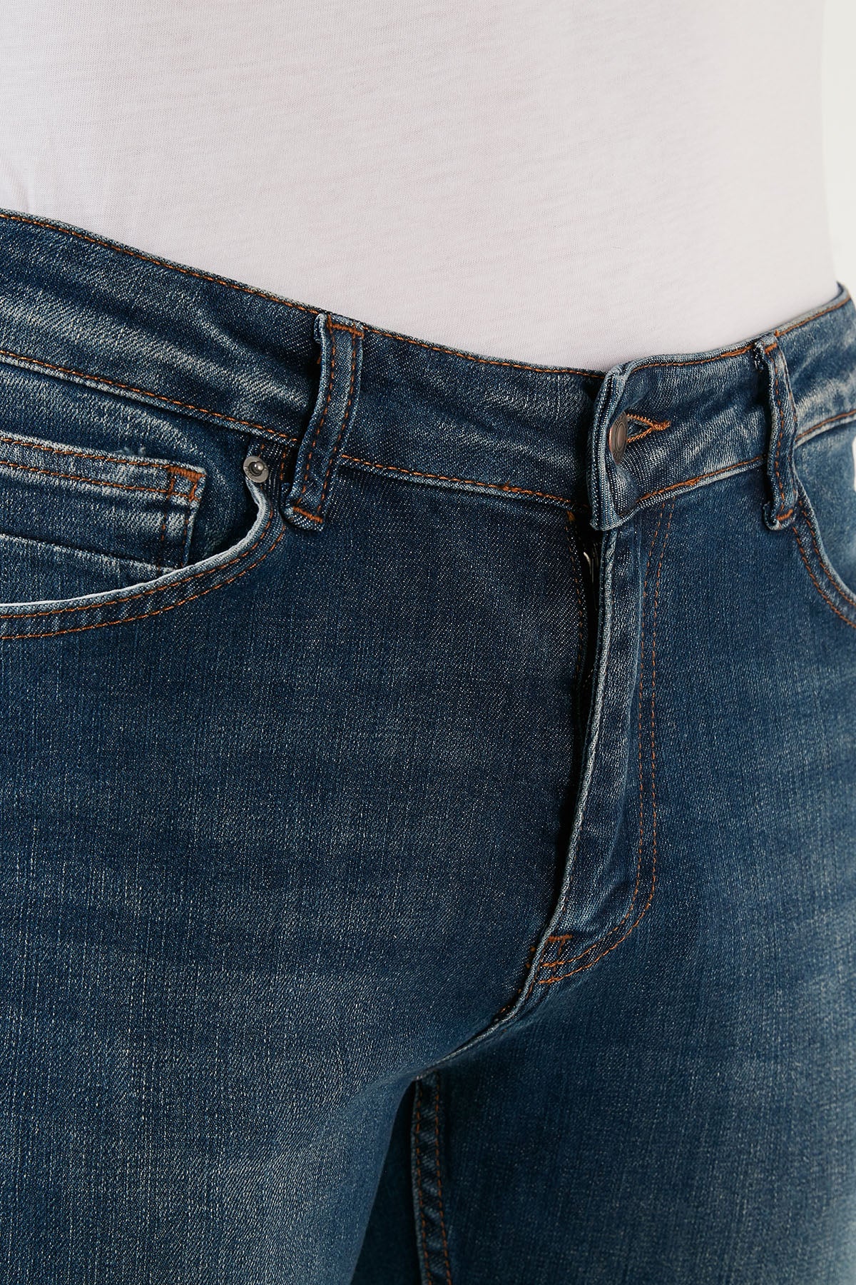 Buratti Pamuklu Normal Bel Slim Fit Boru Paça Jeans Erkek Kot Pantolon 2001F90PARMA KOYU MAVİ