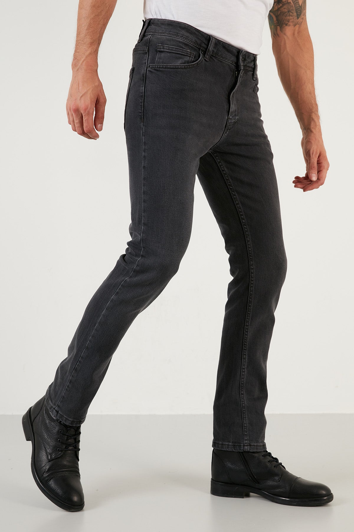 Buratti Pamuklu Normal Bel Slim Fit Boru Paça Jeans Erkek Kot Pantolon 2002M111PARMA GRİ