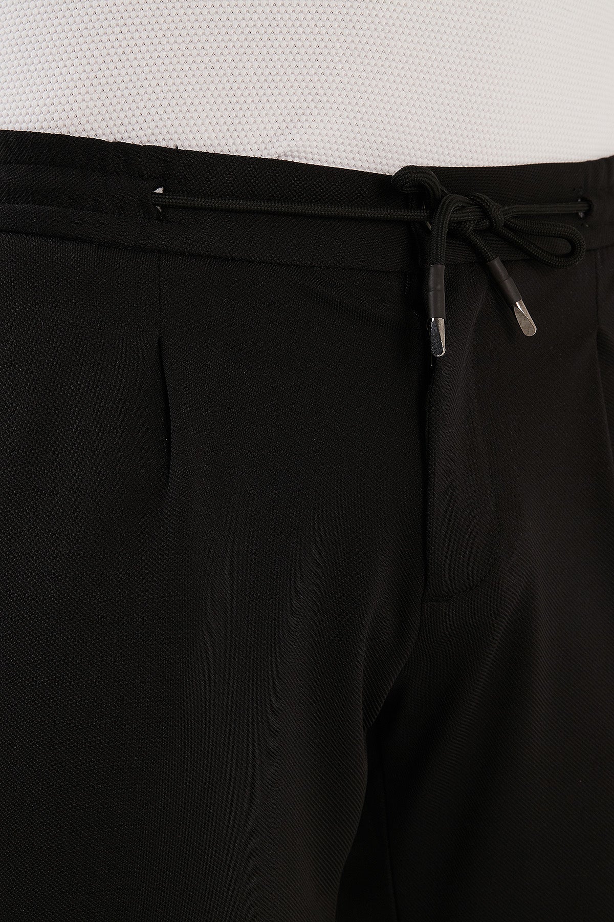 Buratti Pamuklu Belden Bağlamalı Slim Fit Normal Bel Düz Paça Erkek Pantolon 216FERICO SİYAH