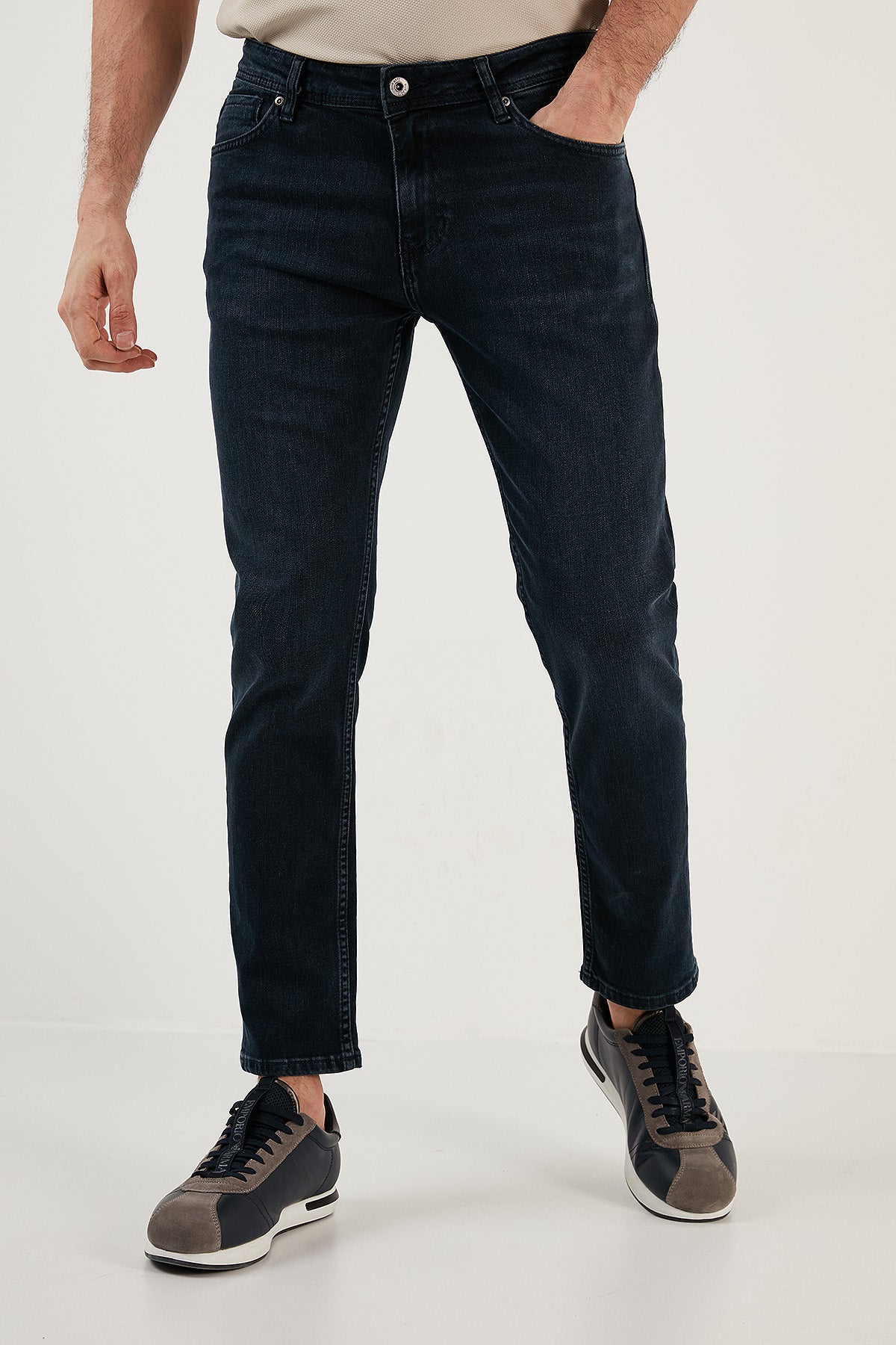 Buratti Pamuklu Normal Bel Regular Fit Boru Paça Jeans Erkek Kot Pantolon 2200M02PARMA LACİVERT