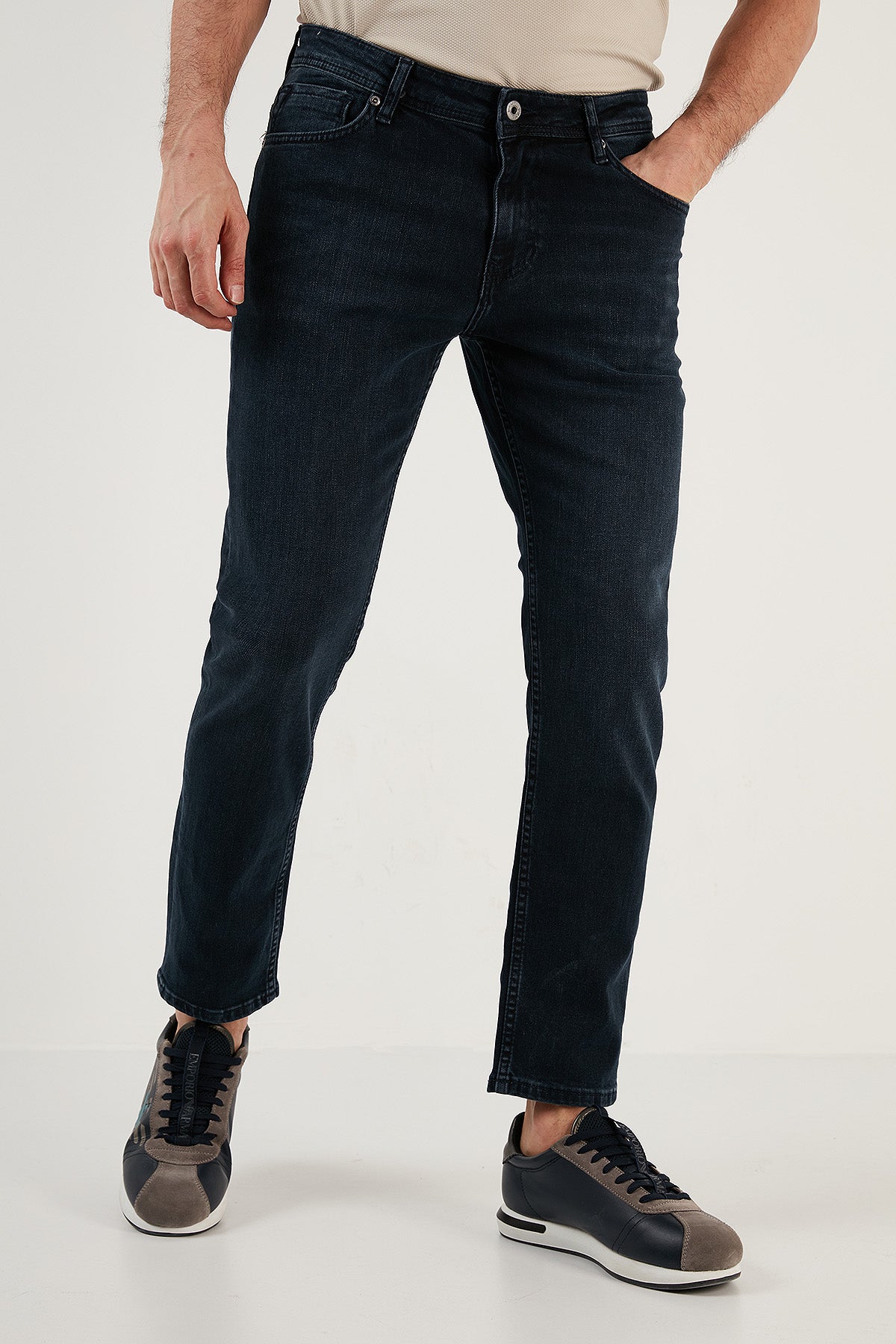 Buratti Pamuklu Normal Bel Regular Fit Boru Paça Jeans Erkek Kot Pantolon 2200M02PARMA LACİVERT