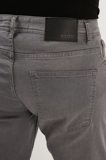 Buratti Pamuklu Normal Bel Regular Fit Boru Paça Jeans Erkek Kot Pantolon 2201F17PARMA GRİ
