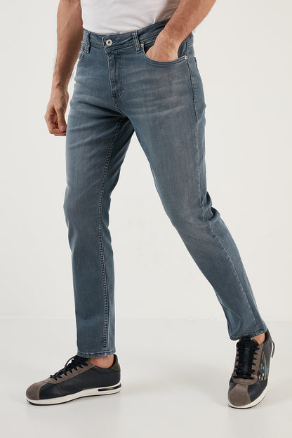 Buratti Pamuklu Normal Bel Regular Fit Boru Paça Jeans Erkek Kot Pantolon 2201M10PARMA AÇIK MAVİ