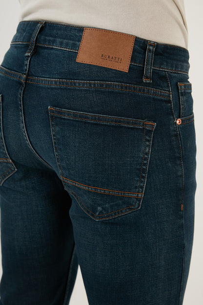 Buratti Pamuklu Regular Fit Normal Bel Boru Paça Jeans Erkek Kot Pantolon 2202F11PARMA LACİVERT