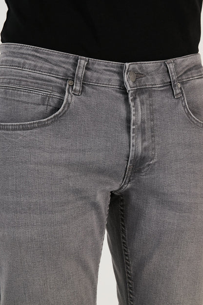 Buratti Pamuklu Normal Bel Regular Fit Boru Paça Jeans Erkek Kot Pantolon 2210J61PARMA GRİ