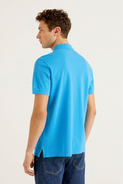 United Colors Of Benetton Logolu % 100 Pamuk Erkek Polo T Shirt 3089J3179 PETROL