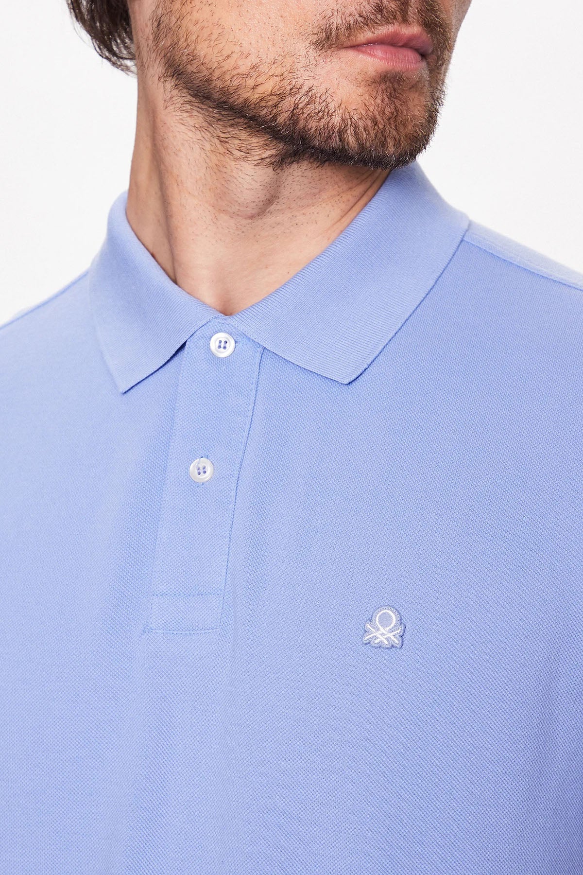 United Colors Of Benetton Logolu % 100 Pamuk Erkek Polo T Shirt 3089J3179 LİLA