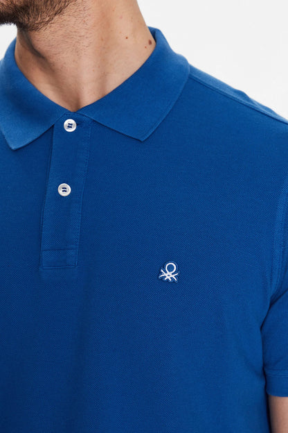 United Colors Of Benetton Logolu % 100 Pamuk Erkek Polo T Shirt 3089J3179 MAVİ