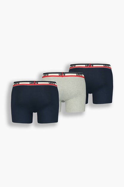 Levi's Organik Pamuklu 3 Pack Erkek Boxer 37149-0542 LACİVERT-GRİ