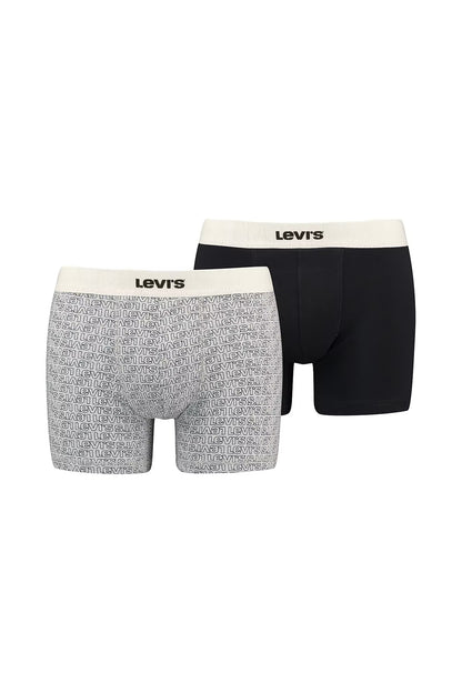 Levi's Pamuklu 2 Pack Erkek Boxer 37149-0869 GRİ-SİYAH