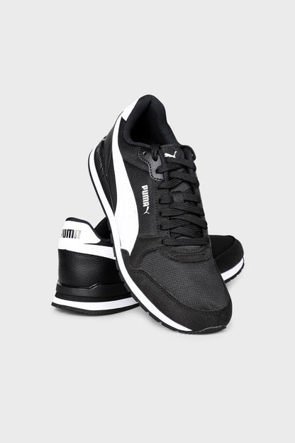 Puma St Runner v3 Mesh SoftFoam Spor Erkek Ayakkabı 38464001 SİYAH-BEYAZ