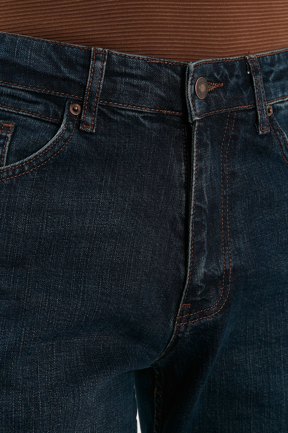 Buratti Pamuklu Yüksek Bel Slim Fit Boru Paça Jeans Erkek Kot Pantolon 4103M109TEXAS KOYU MAVİ