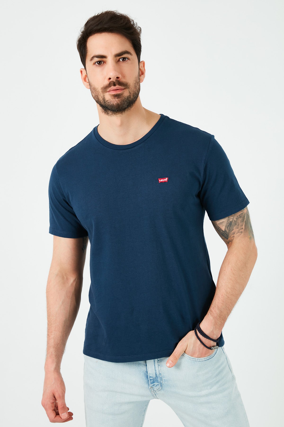 Levi's Regular Fit Bisiklet Yaka % 100 Pamuk Erkek T Shirt 56605-0077 LACİVERT