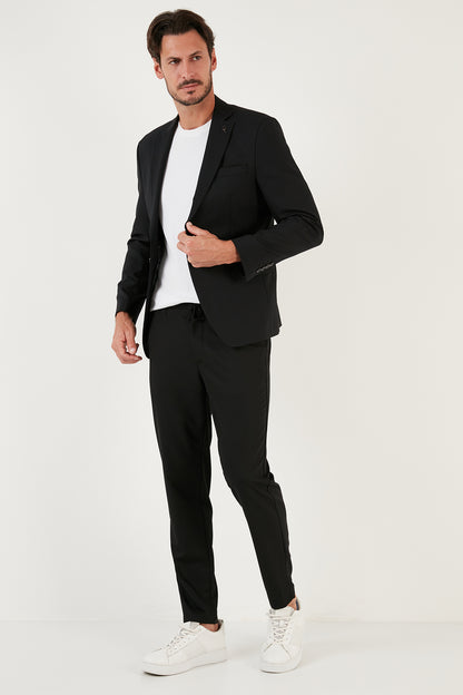 Buratti Belden Bağlamalı Cepli Normal Bel Düz Paça Slim Fit Erkek Pantolon 6135516 SİYAH