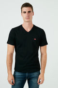 Levi's Marka Logolu V Yaka % 100 Pamuk Erkek T Shirt 85641-0016 SİYAH