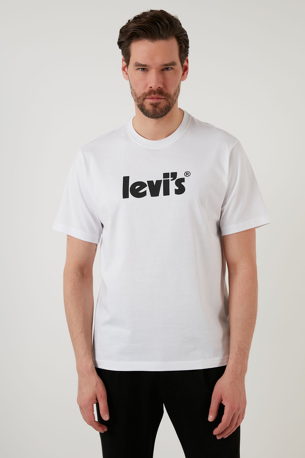 Levi's Baskılı Relaxed Fit Bisiklet Yaka % 100 Pamuk Erkek T Shirt A2082-0029 BEYAZ