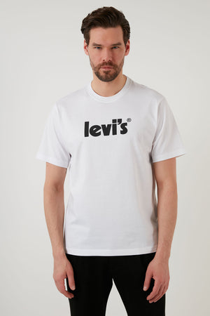 Levi's Baskılı Relaxed Fit Bisiklet Yaka % 100 Pamuk Erkek T Shirt A2082-0029 BEYAZ