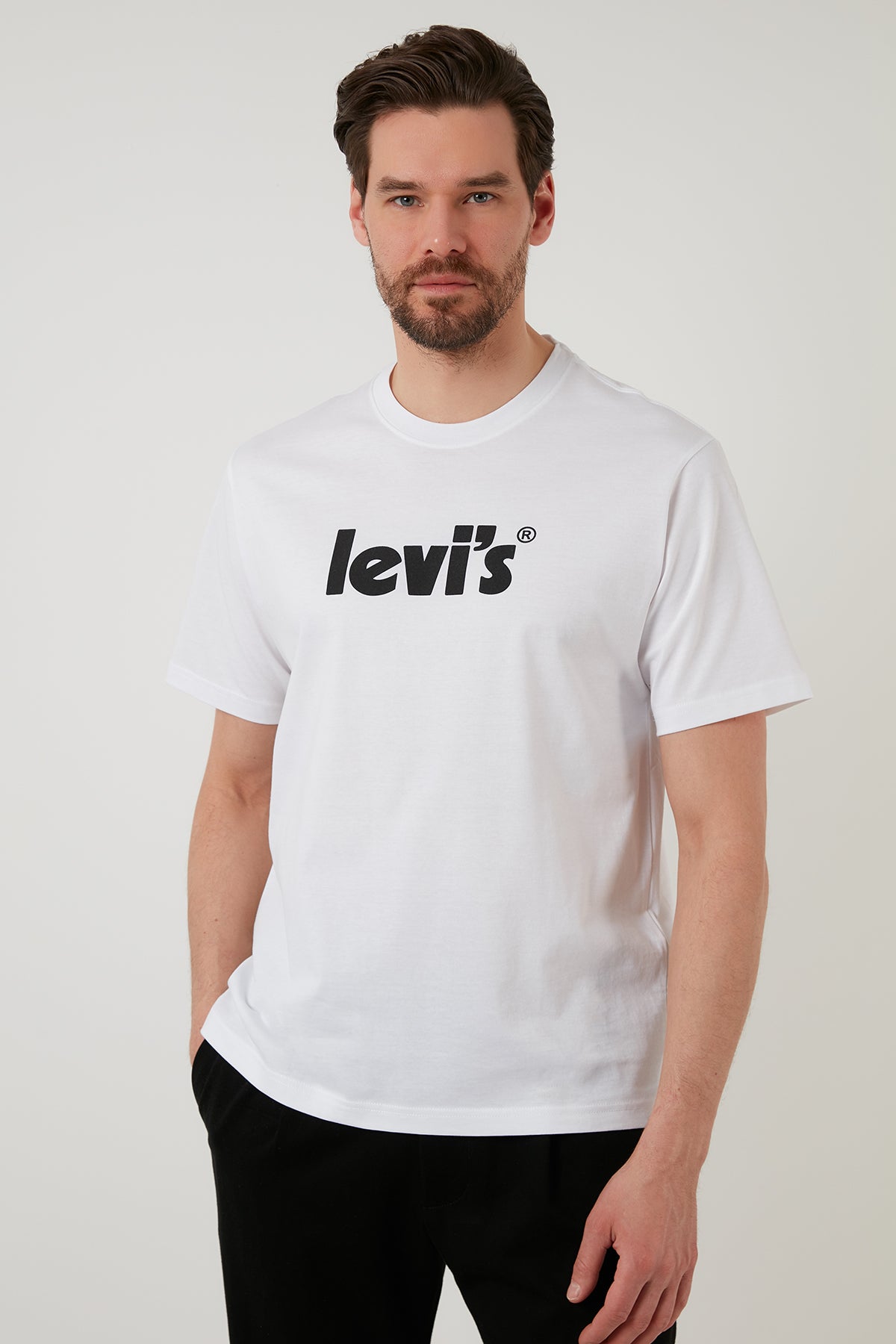 Levi's Baskılı Relaxed Fit Bisiklet Yaka % 100 Pamuk Erkek T Shirt A2082-0029 BEYAZ