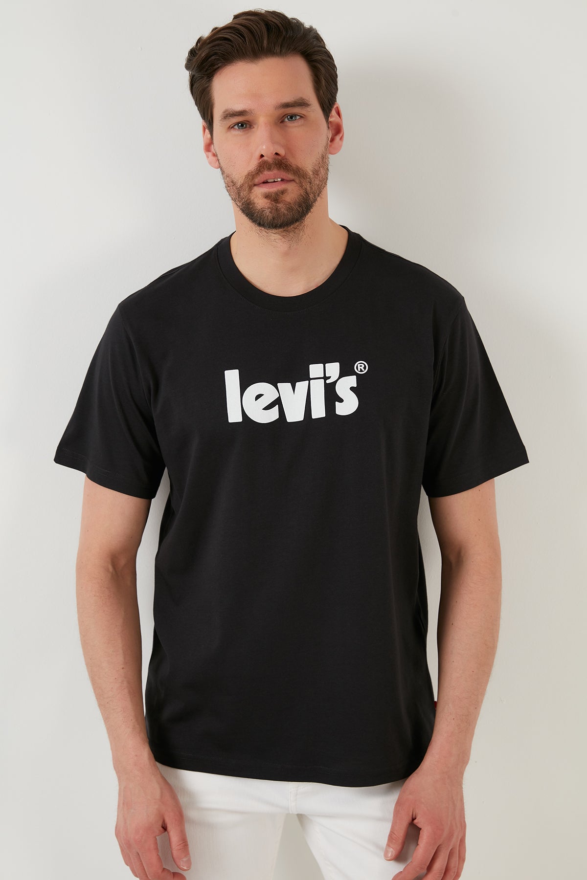 Levi&#39;s Logolu Relaxed Fit Bisiklet Yaka % 100 Pamuk Erkek T Shirt A2082-0030 SÄ°YAH