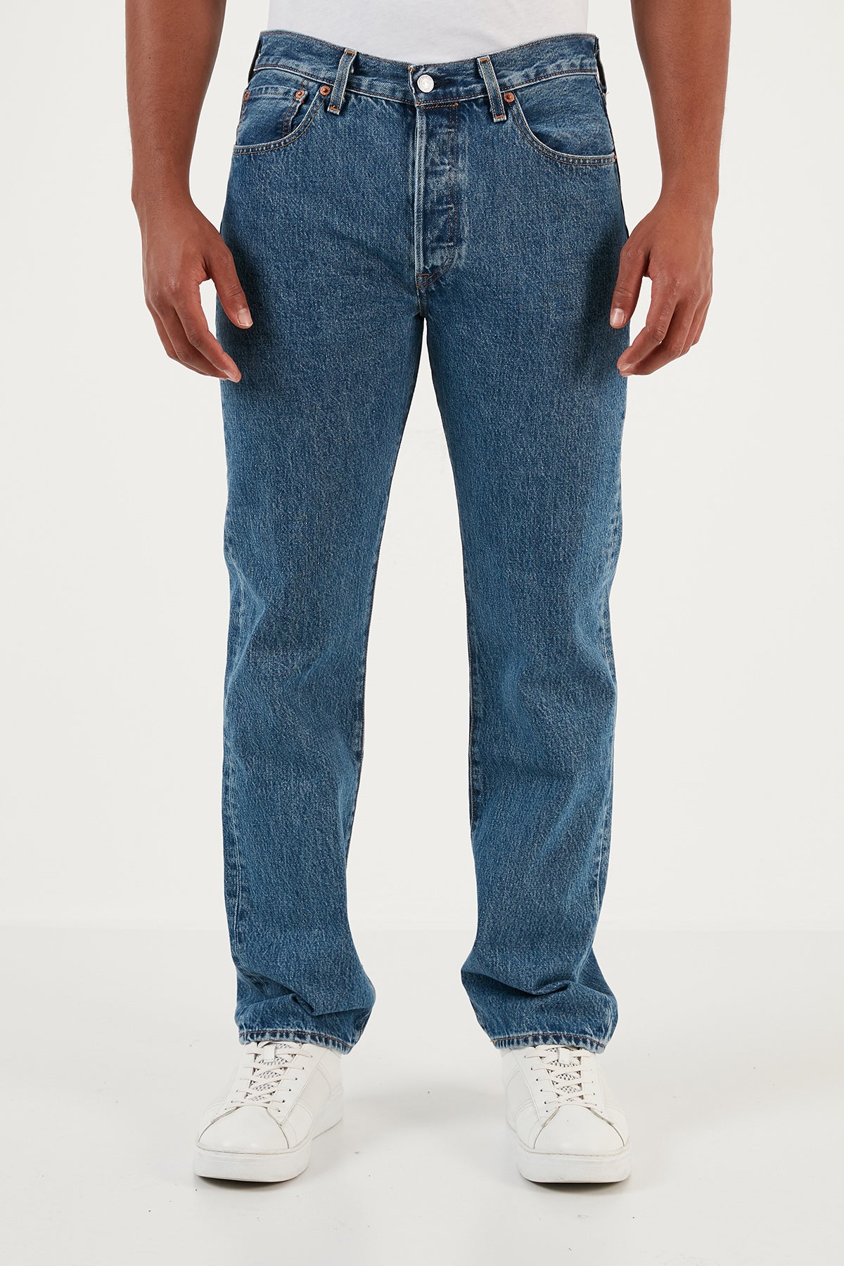 Levi's 501 Pamuklu Normal Bel Regular Fit Jeans Erkek Kot Pantolon A7735-0002 MAVİ