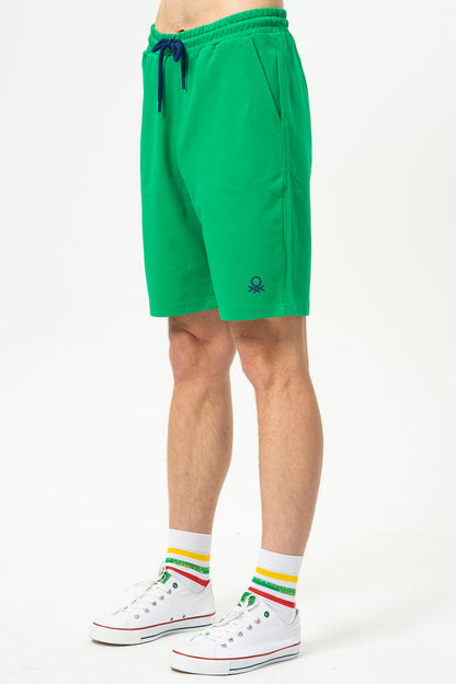 United Colors Of Benetton Logolu Belden Bağlamalı Cepli Erkek Short BNTM086BR YEŞİL