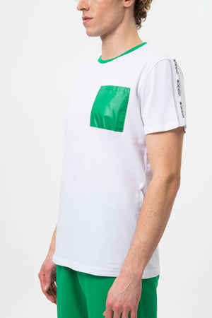 United Colors Of Benetton Pamuklu Bisiklet Yaka Erkek T Shirt BNTM20446 BEYAZ-YEŞİL