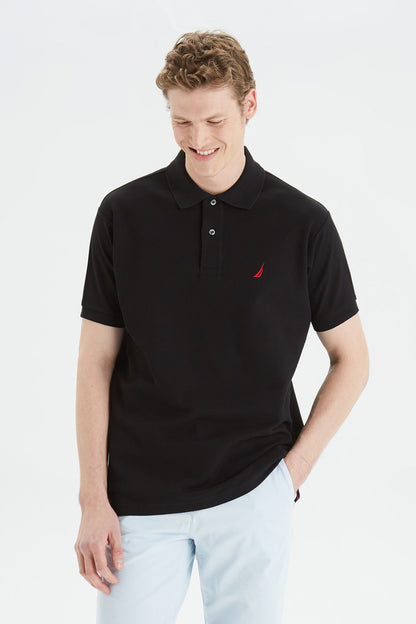 Nautica Classic Fit % 100 Pamuk Düğmeli Erkek Polo T Shirt K35000T 0TB SİYAH