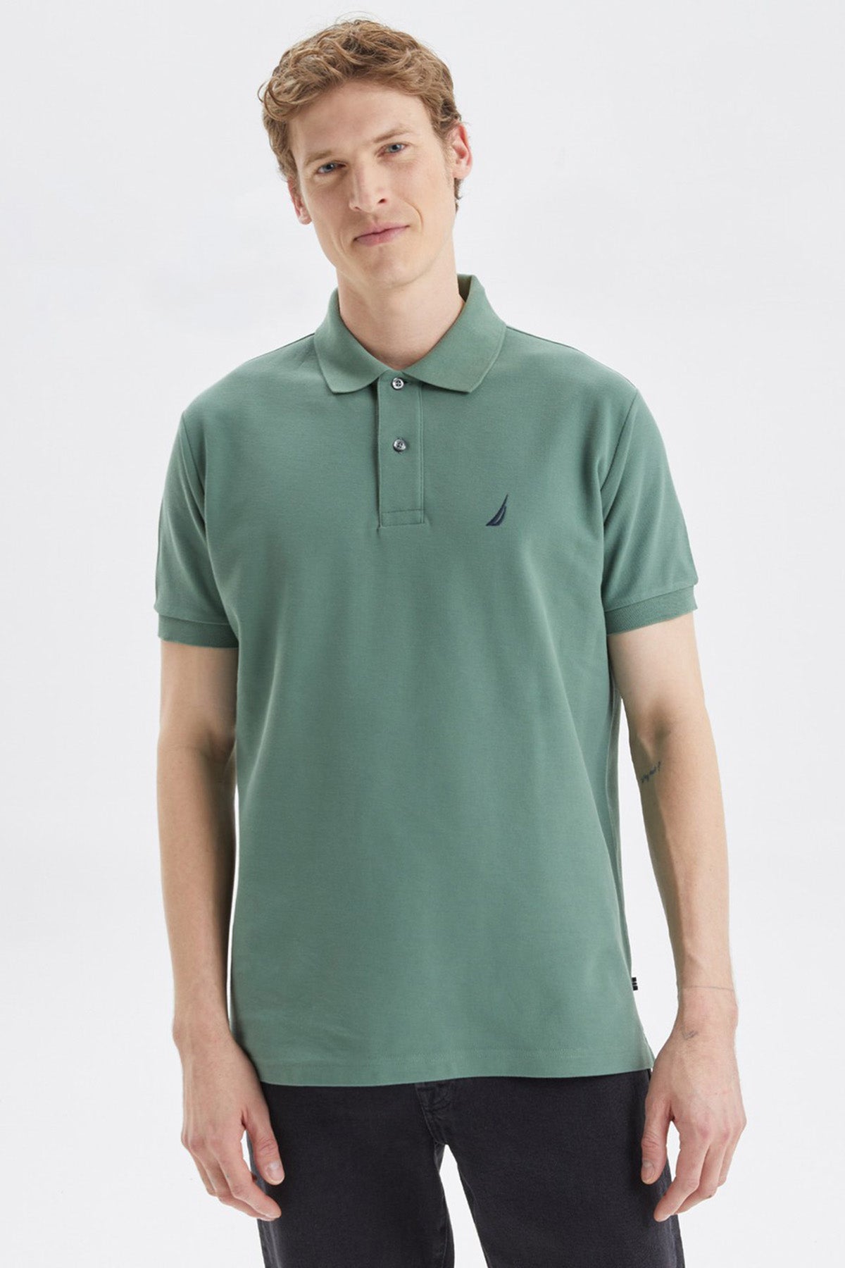 Nautica Classic Fit % 100 Pamuk Düğmeli Erkek Polo T Shirt K35000T 3FJ KOYU YEŞİL