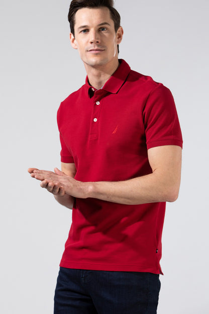 Nautica Pamuklu Slim Fit Düğmeli Erkek Polo T Shirt K35052T 6NR KIRMIZI