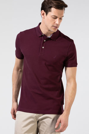 Nautica Pamuklu Slim Fit Düğmeli Erkek Polo T Shirt K35052T 6WV BORDO